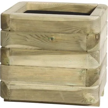 Květináč Květináč dřevěný Toscana 40 x 40 x 35 cm hnědý