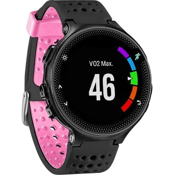 eses Silikonový řemínek pro Garmin dírkovaný - Černo růžový, 15 mm