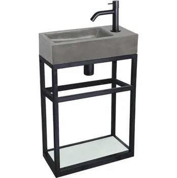 Koupelnový nábytek Koupelnový nábytek s umývátkem Differnz HURA L beton/černá 59 x 40 x 22 cm 38.006.10