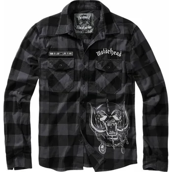 Pánská košile košile pánská BRANDIT - Motörhead - Checkshirt - 61005-black/grey Gingham-2 - 5XL