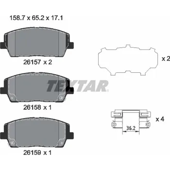 Brzdová destička Sada brzdových destiček, kotoučová brzda TEXTAR 2615701
