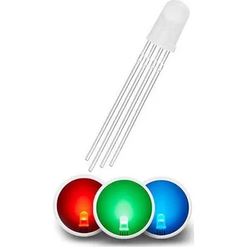 Dioda LED Dioda 5mm difuzní, RGB, společná katoda