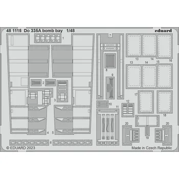 Plastikový model Eduard 1/48 Do 335A bomb bay (TAMIYA)