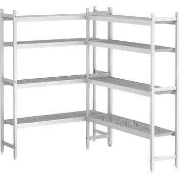 Vinotéka G.Gastro Regálová sestava hliníková (eloxovaná) - tvar L vlevo - hloubka: 360 mm