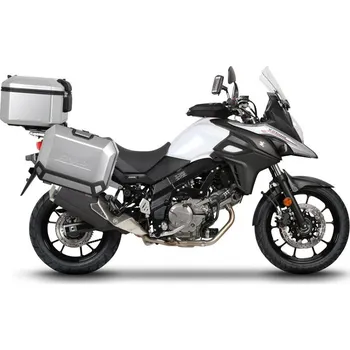 Zavazadlo na motocykl Kompletní sada hliníkových kufrů SHAD TERRA, 48L topcase 47L/47L boční kufry, včetně montážní sady a plotny SHAD SUZUKI DL 650 V-Strom