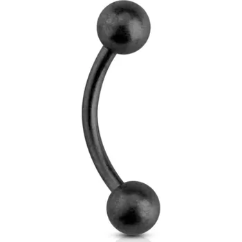 Piercing Atreya Matný černý ocelový banánek Velikost: 1,2 mm, Velikost koncovky: 4 mm, Délka / Průměr: 8 mm
