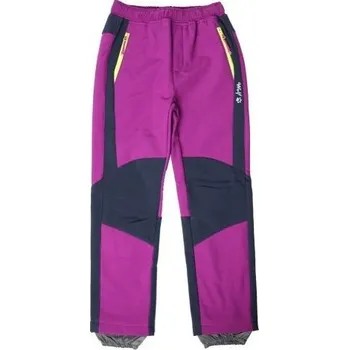Dívčí kalhoty Softshellové kalhoty s fleecem WOLF B2296, fialové