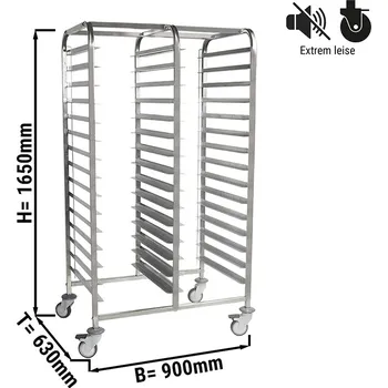 Servírovací stolek G.Gastro Dvojitý vozík na podnosy - EN 60 x 40 cm