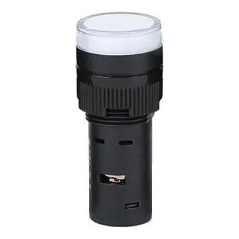 Autožárovka LED kontrolka 12V, AD16-16C, pro průměr otvoru 16mm Bílá