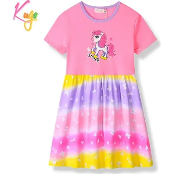 Dívčí šaty Dívčí šaty KUGO HS9286, světle růžové (dívčí šaty Kugo s poníkem)