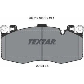 Brzdová destička Sada brzdových destiček, kotoučová brzda TEXTAR 2219401