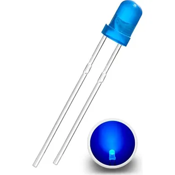 Polovodič LED Dioda 3mm, Modrá difuzní