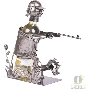 Stojan na víno Kovový stojan - Myslivec se psem