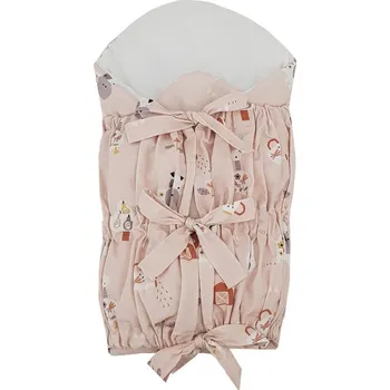 Zavinovačka EKO Zavinovačka šněrovací s kokosovou vyjímatelnou vložkou My farm Powder pink 75x75 cm