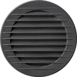 airRoxy AOZc 70 mm PVC větrací mřížka kruhová s přírubou a jemnou mřížkou, grafit černá
