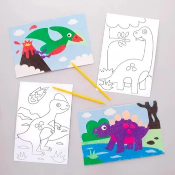 omalovánky Obrázky dinosauři - pískování (AW580) 8ks