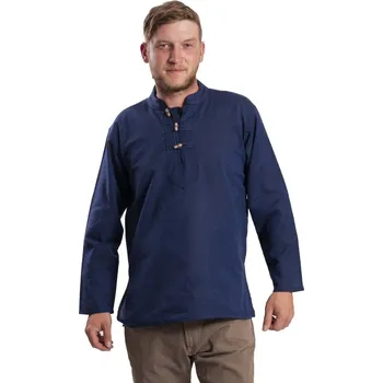 Pánská košile Košile Nepál / ETNO KURTA tmavě modrá 3XL