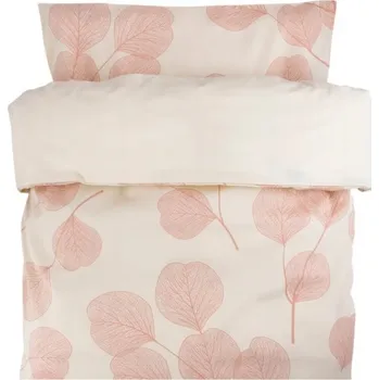 Povlečení Povlečení do postýlky, kočárku 2D sada bavlna - Leafs, Lullaby Planet, ecru/růžová , Velikost povlečení 70x100/40x45cm