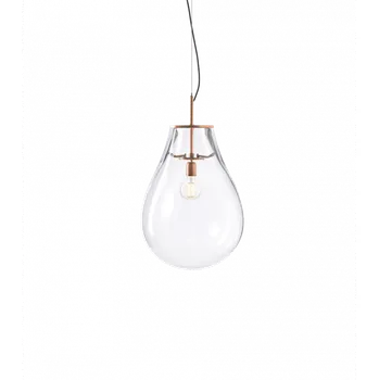 Bomma Luxusní závěsné svítidlo Tim small ø 35 cm Barva: Čiré sklo, Povrch Montury: Měděná