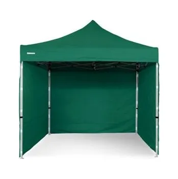 Zahradní stan Nůžkový Párty stan 3x3m Ocelový Premium - 4ks plné bočnice barva Zelená