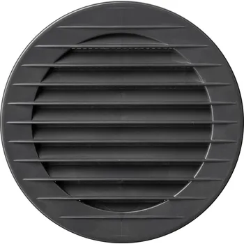 Příslušenství pro vzduchotechniku airRoxy AOZc 80 mm PVC větrací mřížka kruhová s přírubou a jemnou mřížkou, grafit černá