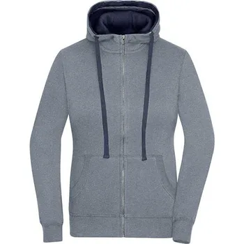 Dámská mikina James&amp;Nicholson Dámská mikina JN962 Grey Melange-Navy XXL