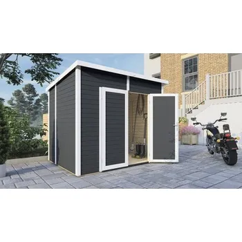Zahradní domek Dřevěný zahradní domek Bertilo Timmo 4 antracit 239 x 181 cm vč. podlahy