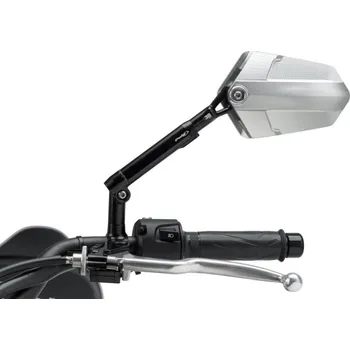 Zrcátko pro motocykl Zpětné zrcátko PUIG Xplorer 014ND černá / eloxovaný hliník levý