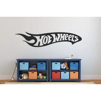 Samolepící dekorace Lepy.cz Samolepka na zeď Hot Wheels Velikost (šířka x výška): 45x10cm, Barevná varianta: Černá