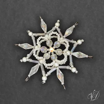 Vánoční ozdoba Vánoční korálková hvězda 0278 - 3D (PEVNÁ A NEREZ) Christmas bead ornament (Vánoční hvězda z korálků - Korálková hvězdička a vločka - Hvězdy a hvězdičky z korálků - Christmas bead star)