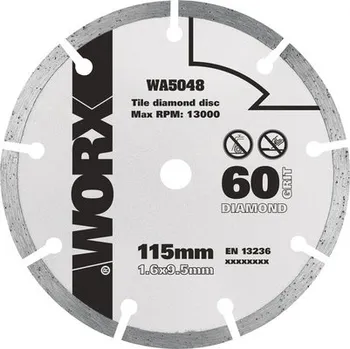 Řezný kotouč Diamantový řezný kotouč Ø 115x9,5 mm Worx