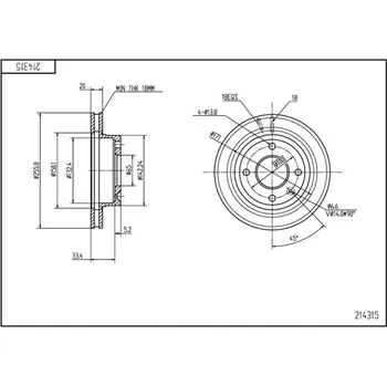 Brzdový kotouč Brzdový kotouč HART 214 315