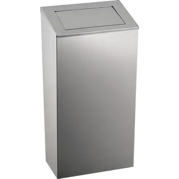 Odpadkový koš G.Gastro Odpadkový koš se sklopným víkem - 38L - stříbrný