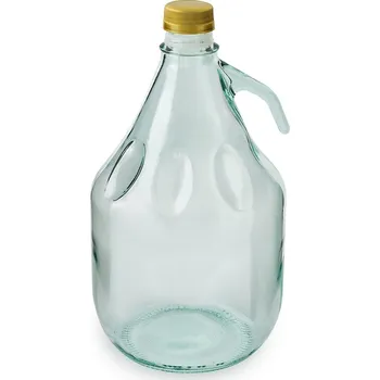 Demižon KOZÁČEK Demižon holý skleněný 3L ucho, plastový uzávěr DAMA