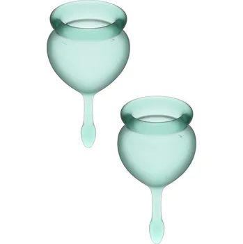 Menstruační kalíšek Satisfyer Feel Good menstruační kalíšky zelené 2 ks