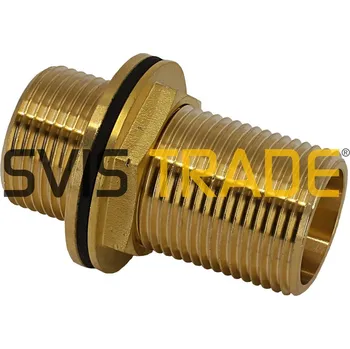 Fitinka Mosazná průchodka k nádrži s opěrným kroužkem včetně těsnění (připojení, přechodka, přípojka pro nádrže-nádrž) - 2"x70 542