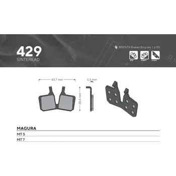 Brzdová destička BRENTA BIKE brzdové destičky sintrované sintrované kovové MTB / silniční / elektrické vhodné pro MAGURA MT 5, MT 7 (BRENTA BIKE brzdové destičky sintrované sintrované kovové MTB / silniční / elektrické vhodné pro MAGURA MT 5, MT 7)