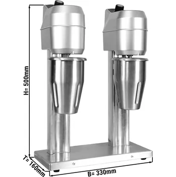 G.Gastro Double Spindle Milkshake Mixer ECO – 2×300 W – 2×1000 ml cups – Stepless variable speed