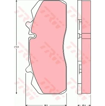 Brzdová destička Sada brzdových destiček, kotoučová brzda TRW GDB5083