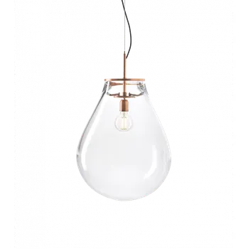 Bomma Luxusní závěsné svítidlo Tim medium ø 50 cm Barva: Čiré sklo, Povrch Montury: Měděná