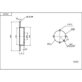 Brzdový kotouč Brzdový kotouč HART 215 625