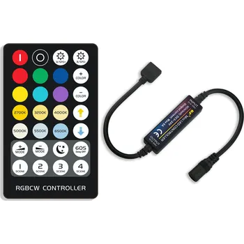 LED páska RGB+CCT ovladač černý RF, 5V, 12V, 24V