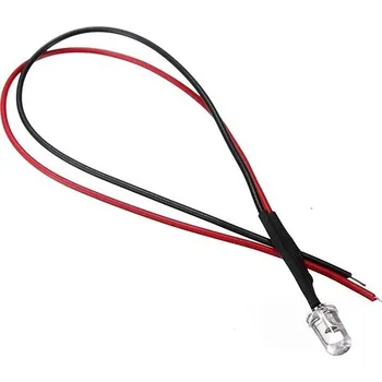 Polovodič LED Dioda 5mm s rezistorem, 20cm, Bílá 3-6 V DC
