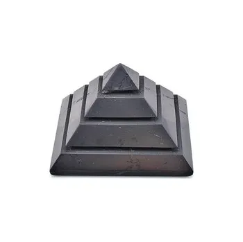Šungitová pyramida vyřezávaná 7 cm