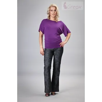 Gregx Elegantní těhotenské kalhoty JEANS - černý melír, vel. S, Velikosti těh. moda L (40)