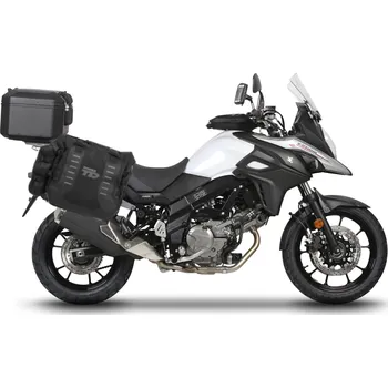 Zavazadlo na motocykl Kompletní sada sedlových brašen SHAD TERRA TR40 a černého hliníkového 55L topcase, včetně montážní sady SHAD SUZUKI DL 650 V-Strom 130.kitTR40big55-9B