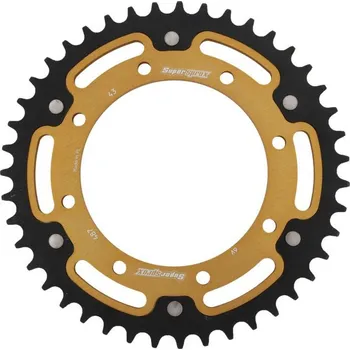 Řetězová sada pro motocykl Rozeta SUPERSPROX STEALTH RST-487:43-GLD zlatá 43 zubů, 520