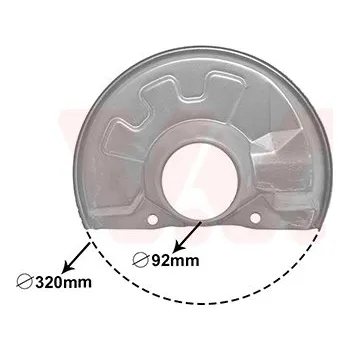 Brzdový kotouč Ochranný plech proti rozstřikování, brzdový kotouč VAN WEZEL 5940371