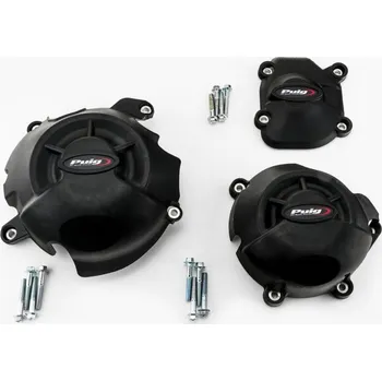 Ochranné kryty motoru PUIG 20136N černý zahrnuje pravý, levý kryt a kryt alternátoru