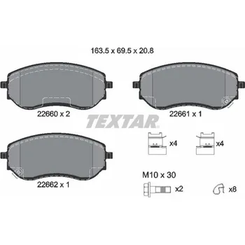 Brzdová destička Sada brzdových destiček, kotoučová brzda TEXTAR 2266001